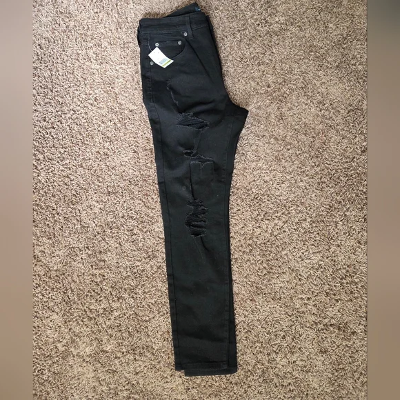 Aeropostale Black Distressed Skinny Jeans - Picture 5 of 8